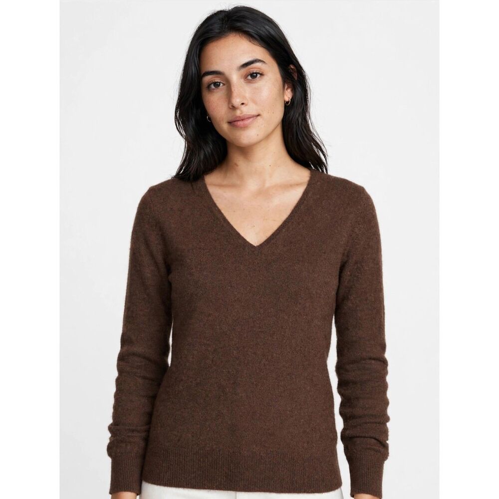 Apt. 9 100% Cashmere V-Neck Sweater - Size S - Brown Knit